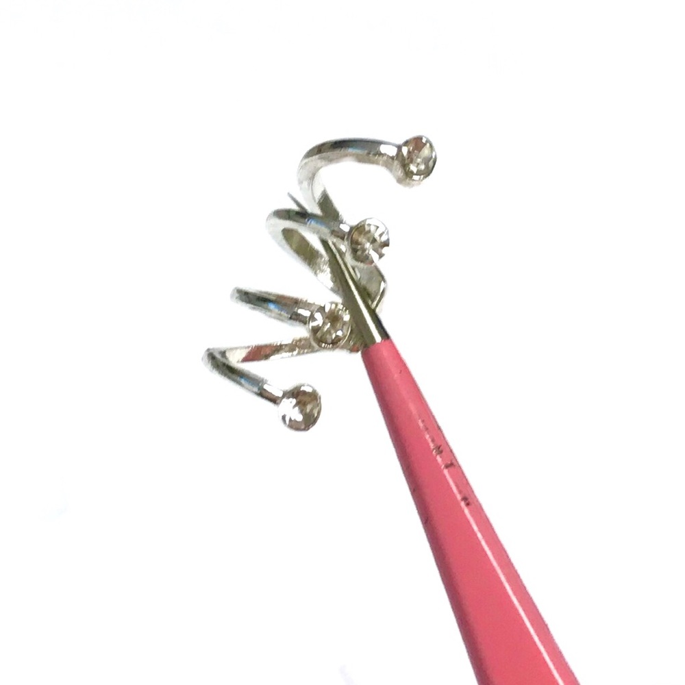 3/20$ đSILVER TONE 4 BAND CRYSTALS EAR CUFF WRAP - Picture 6 of 6